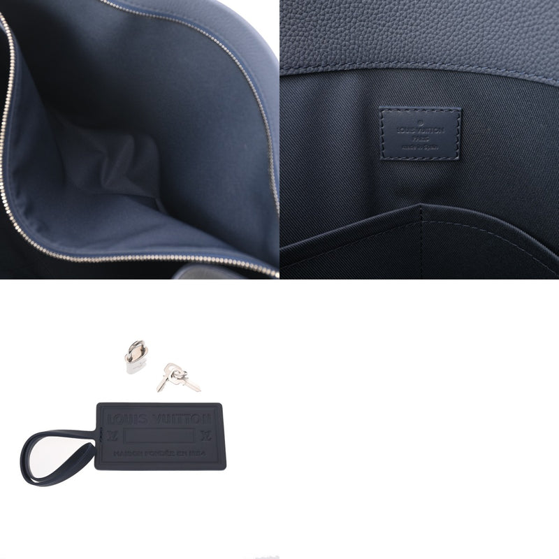 LOUIS VUITTON ルイヴィトン LV アエログラム テイクオフトート ネイビー M21542 メンズ グレインカーフレザー トートバッグ Aランク 中古 銀蔵