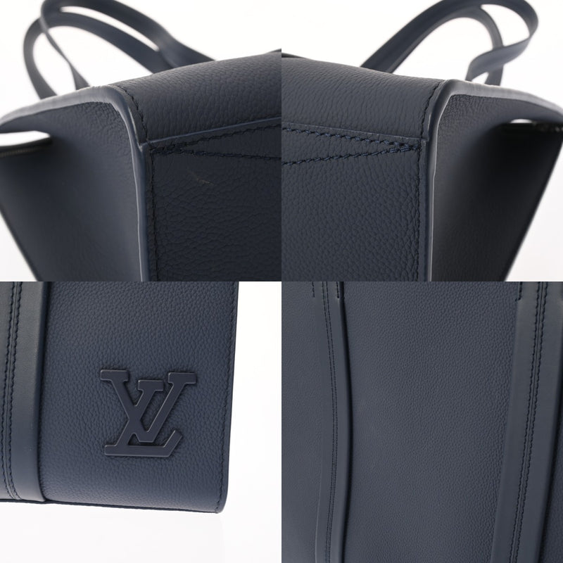 LOUIS VUITTON ルイヴィトン LV アエログラム テイクオフトート ネイビー M21542 メンズ グレインカーフレザー トートバッグ Aランク 中古 銀蔵