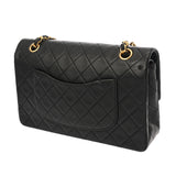CHANEL シャネル マトラッセ Wフラップ チェーンショルダー 25cm ブラック A01112 レディース ラムスキン ショルダーバッグ ABランク 中古 銀蔵