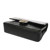 CHANEL シャネル マトラッセ Wフラップ チェーンショルダー 25cm ブラック A01112 レディース ラムスキン ショルダーバッグ ABランク 中古 銀蔵