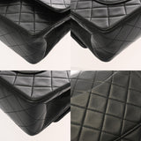 CHANEL シャネル マトラッセ Wフラップ チェーンショルダー 25cm ブラック A01112 レディース ラムスキン ショルダーバッグ ABランク 中古 銀蔵