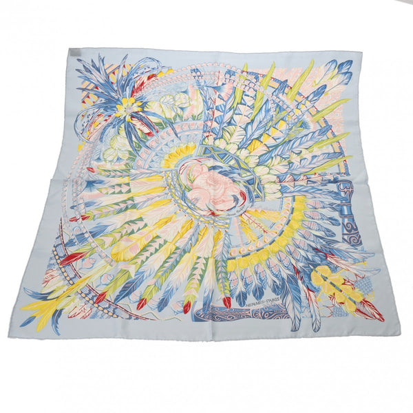 HERMES エルメス カレ90 DANSE PACIFIQUE ブルー/マルチ レディース シルク100％ スカーフ Aランク 中古 銀蔵