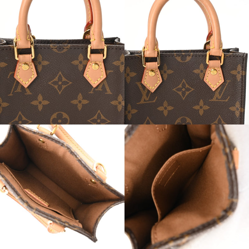 LOUIS VUITTON ルイヴィトン モノグラム プティット サックプラ 旧型 2WAY ブラウン M69442 レディース モノグラムキャンバス ハンドバッグ Aランク 中古 銀蔵