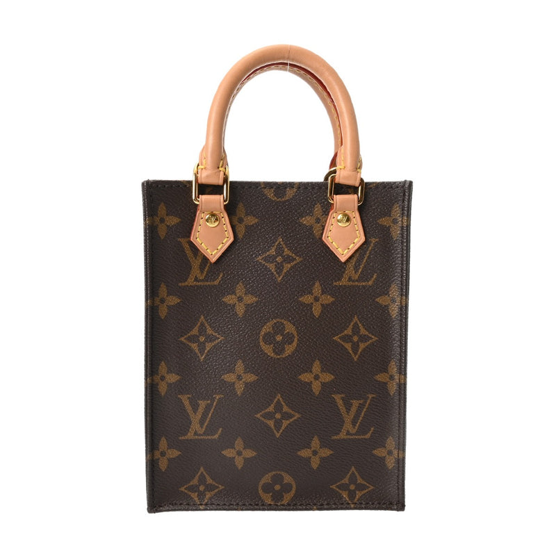 LOUIS VUITTON ルイヴィトン モノグラム プティット サックプラ 旧型 2WAY ブラウン M69442 レディース モノグラムキャンバス ハンドバッグ Aランク 中古 銀蔵