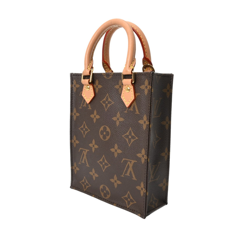 LOUIS VUITTON ルイヴィトン モノグラム プティット サックプラ 旧型 2WAY ブラウン M69442 レディース モノグラムキャンバス ハンドバッグ Aランク 中古 銀蔵