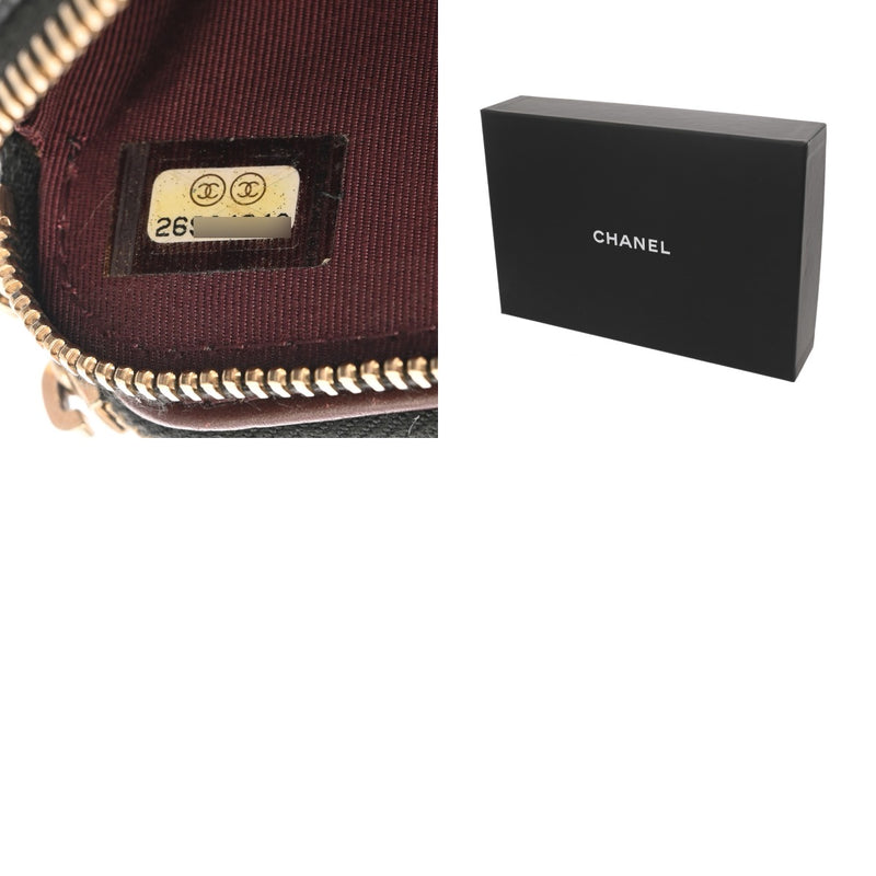 CHANEL シャネル Wファスナーチェーンウォレット ブラック A82527 レディース キャビアスキン ショルダーバッグ Aランク 中古 銀蔵