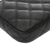 CHANEL シャネル Wファスナーチェーンウォレット ブラック A82527 レディース キャビアスキン ショルダーバッグ Aランク 中古 銀蔵