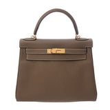 HERMES エルメス ケリー 28 内縫い エトゥープ A刻印(2017年頃) レディース トゴ ハンドバッグ Aランク 中古 銀蔵
