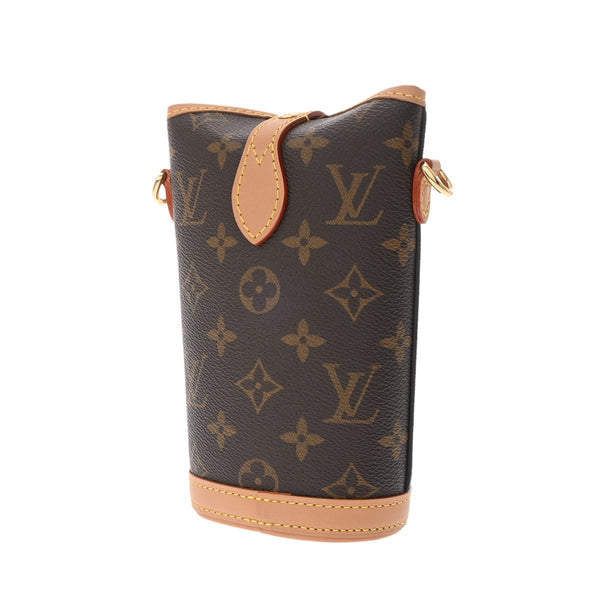 LOUIS VUITTON ルイヴィトン モノグラム フォールドミー ブラウン M80874 レディース モノグラムキャンバス ポーチ Aランク 中古 銀蔵