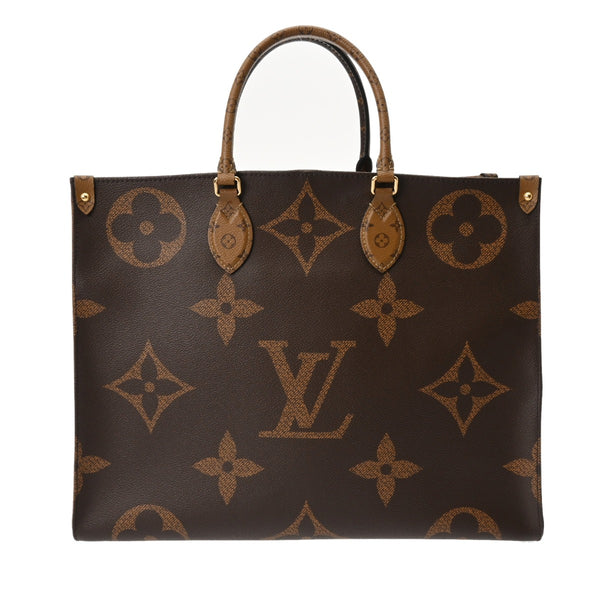 LOUIS VUITTON ルイヴィトン モノグラムジャイアント オンザゴー GM 2WAYトート ブラウン M45320 ユニセックス モノグラムキャンバス ハンドバッグ Aランク 中古 銀蔵