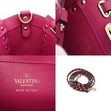 VALENTINO ヴァレンティノ 2WAY ミニ ロックスタッズ パープル レディース レザー ショルダーバッグ Aランク 中古 銀蔵