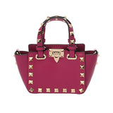 VALENTINO ヴァレンティノ 2WAY ミニ ロックスタッズ パープル レディース レザー ショルダーバッグ Aランク 中古 銀蔵