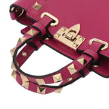 VALENTINO ヴァレンティノ 2WAY ミニ ロックスタッズ パープル レディース レザー ショルダーバッグ Aランク 中古 銀蔵