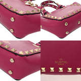 VALENTINO ヴァレンティノ 2WAY ミニ ロックスタッズ パープル レディース レザー ショルダーバッグ Aランク 中古 銀蔵