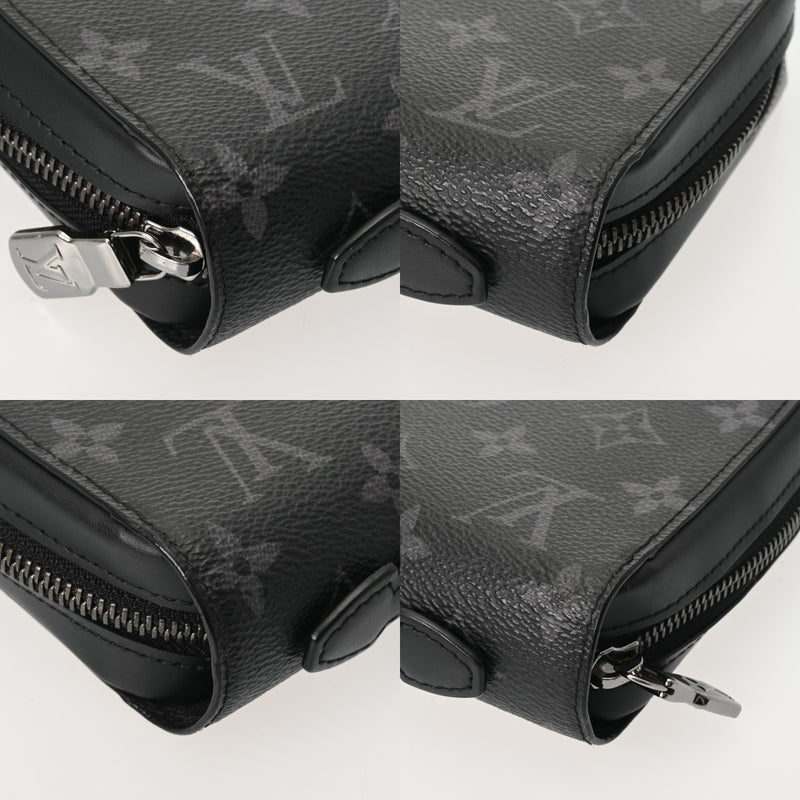 LOUIS VUITTON ルイヴィトン モノグラムエクリプス ジッピー XL トラベルケース 黒/グレー M61698 メンズ モノグラムキャンバス 長財布 ABランク 中古 銀蔵