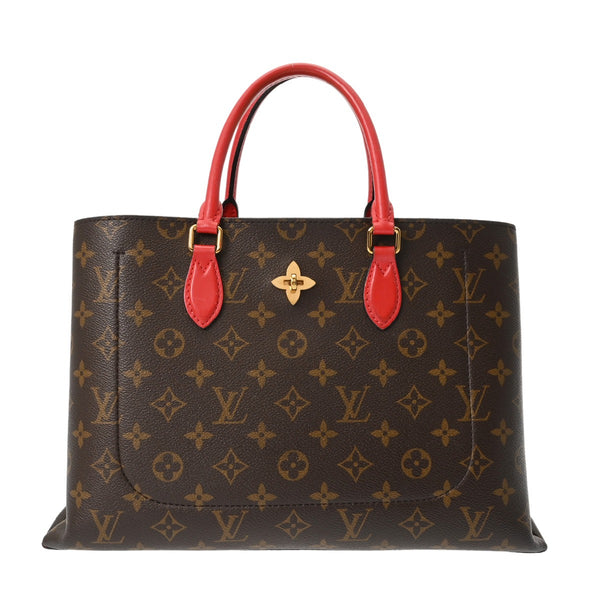 LOUIS VUITTON ルイヴィトン モノグラム フラワートート 2WAY コクリコ M43553 レディース モノグラムキャンバス ハンドバッグ Bランク 中古 銀蔵