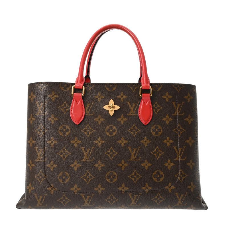 LOUIS VUITTON ルイヴィトン モノグラム フラワートート 2WAY コクリコ M43553 レディース モノグラムキャンバス ハンドバッグ Bランク 中古 銀蔵