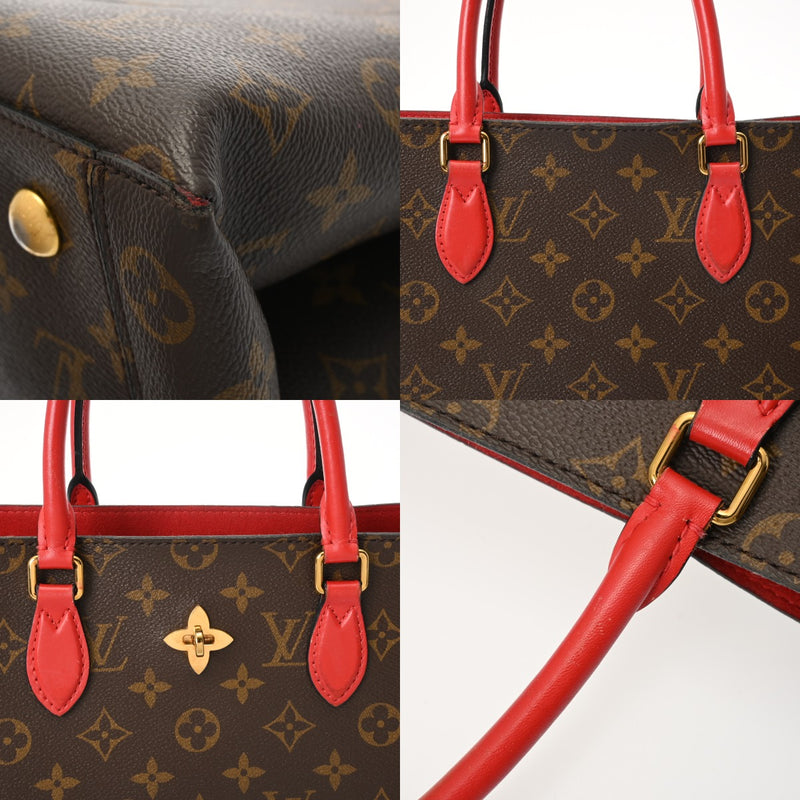 LOUIS VUITTON ルイヴィトン モノグラム フラワートート 2WAY コクリコ M43553 レディース モノグラムキャンバス ハンドバッグ Bランク 中古 銀蔵