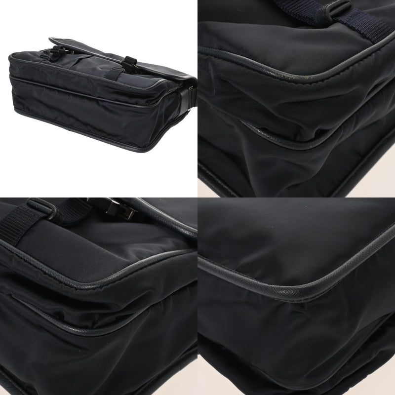 PRADA プラダ ロゴ フラップバッグ ネイビー 2VD769 ユニセックス ナイロン ショルダーバッグ ABランク 中古 銀蔵