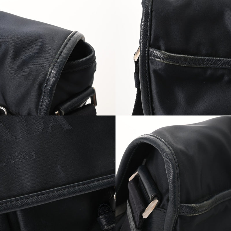 PRADA プラダ ロゴ フラップバッグ ネイビー 2VD769 ユニセックス ナイロン ショルダーバッグ ABランク 中古 銀蔵