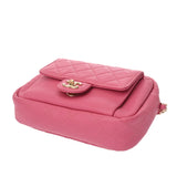 CHANEL シャネル マトラッセ チェーンショルダー ピンク レディース キャビアスキン ショルダーバッグ ABランク 中古 銀蔵