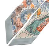 HERMES エルメス ツイリー SPLASH PARK ライトブルー系/マルチカラー レディース シルク100％ スカーフ ABランク 中古 銀蔵