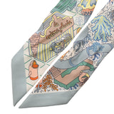 HERMES エルメス ツイリー SPLASH PARK ライトブルー系/マルチカラー レディース シルク100％ スカーフ ABランク 中古 銀蔵