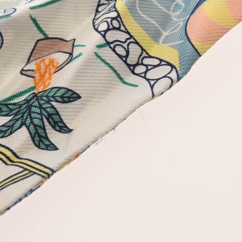 HERMES エルメス ツイリー SPLASH PARK ライトブルー系/マルチカラー レディース シルク100％ スカーフ ABランク 中古 銀蔵