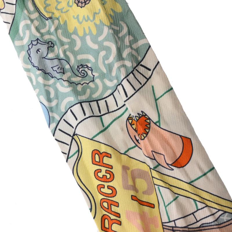 HERMES エルメス ツイリー SPLASH PARK ライトブルー系/マルチカラー レディース シルク100％ スカーフ ABランク 中古 銀蔵