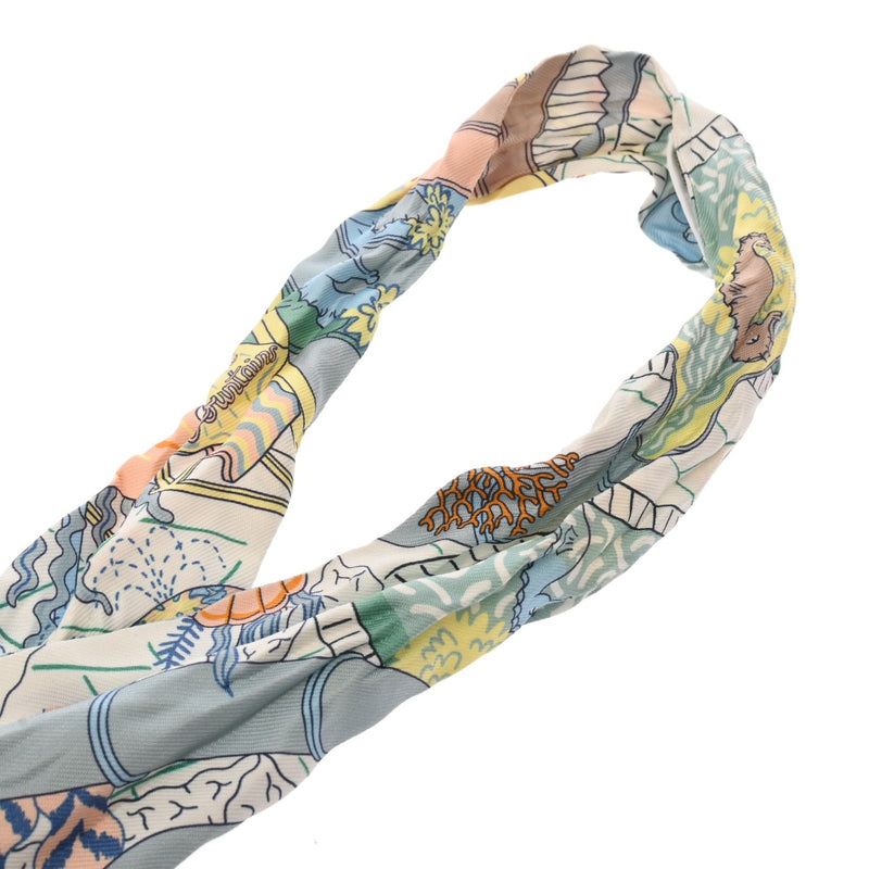 HERMES エルメス ツイリー SPLASH PARK ライトブルー系/マルチカラー レディース シルク100％ スカーフ ABランク 中古 銀蔵