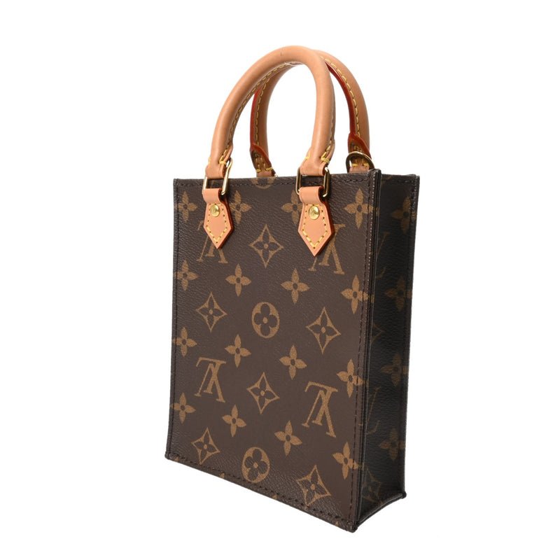 LOUIS VUITTON ルイヴィトン モノグラム プティット サックプラ 旧型 2WAY ブラウン M69442 レディース モノグラムキャンバス ハンドバッグ Aランク 中古 銀蔵
