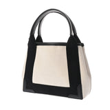 BALENCIAGA バレンシアガ ネイビーカバス XS 2WAY ホワイト/ブラック 390346 レディース キャンバス レザー ハンドバッグ Aランク 中古 銀蔵