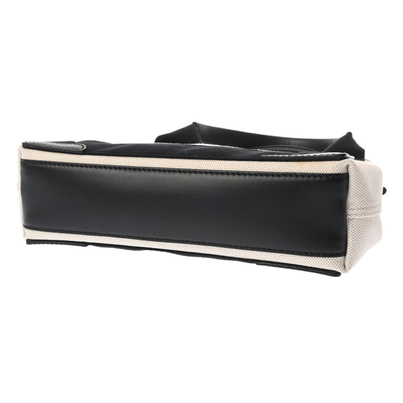 BALENCIAGA バレンシアガ ネイビーカバス XS 2WAY ホワイト/ブラック 390346 レディース キャンバス レザー ハンドバッグ Aランク 中古 銀蔵