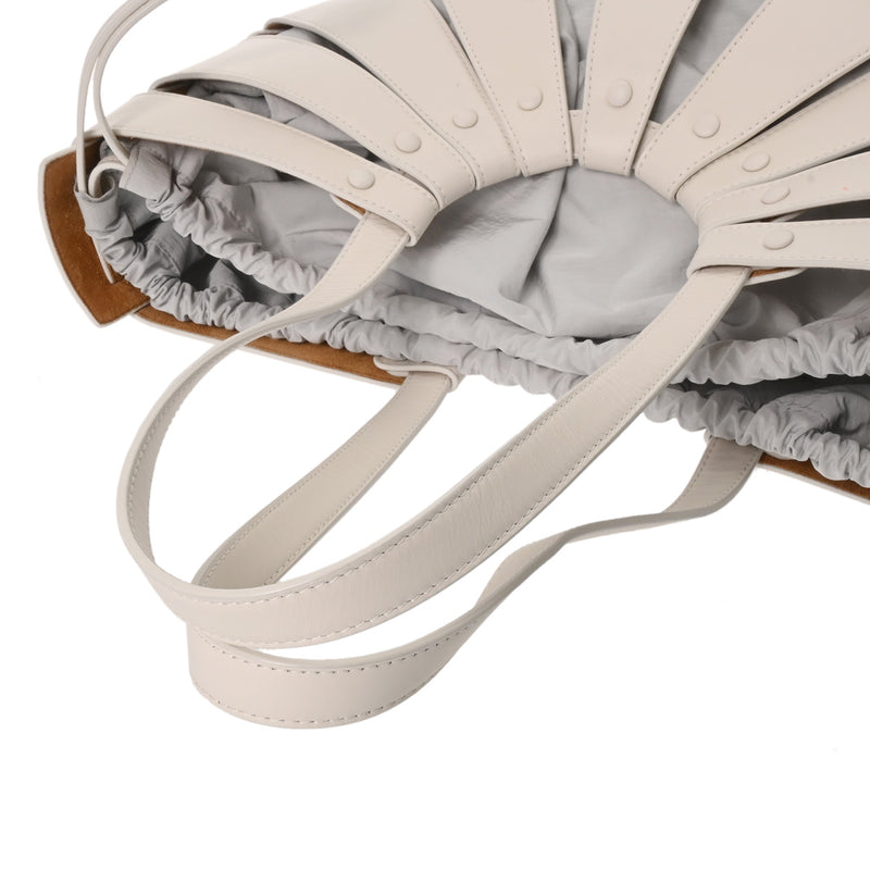 BOTTEGAVENETA ボッテガヴェネタ ザシェル ホワイト レディース レザー ハンドバッグ Aランク 中古 銀蔵