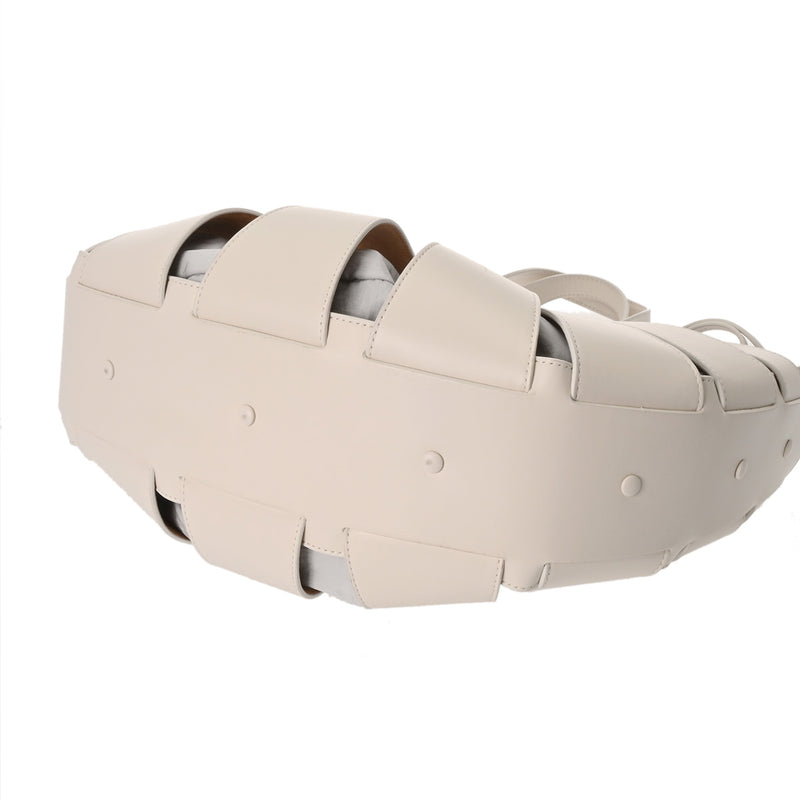 BOTTEGAVENETA ボッテガヴェネタ ザシェル ホワイト レディース レザー ハンドバッグ Aランク 中古 銀蔵