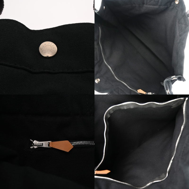 HERMES エルメス フールトゥ MM ブラック ユニセックス キャンバス トートバッグ ABランク 中古 銀蔵