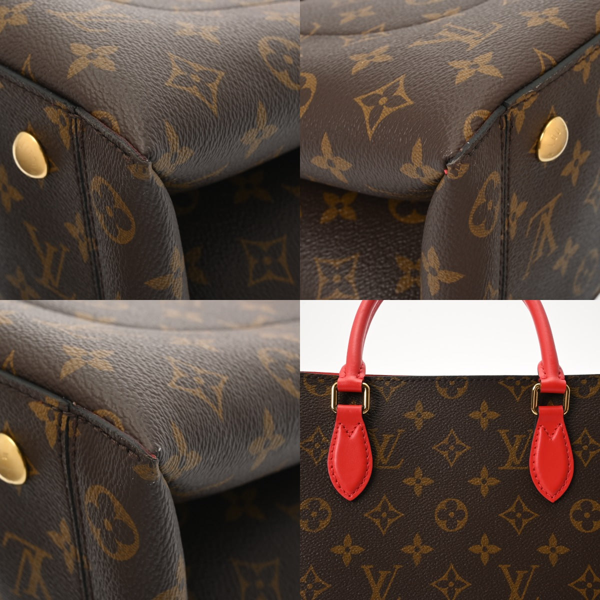 LOUIS VUITTON ルイヴィトン モノグラム フラワートート 2WAY コクリコ