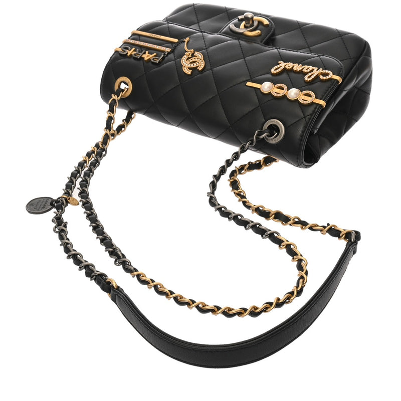 【美品】超レア　シャネル　ラム・マトラッセ・がま口・チェーンショルダー・ＳＶ金具 美品】超レアシャネルラム・マトラッセ・がま口・チェーン