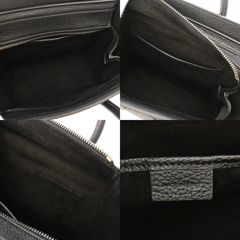 CELINE セリーヌ ラゲージ ナノ 2WAY ブラック 189243 レディース ドラムドカーフ ハンドバッグ Aランク 中古 銀蔵