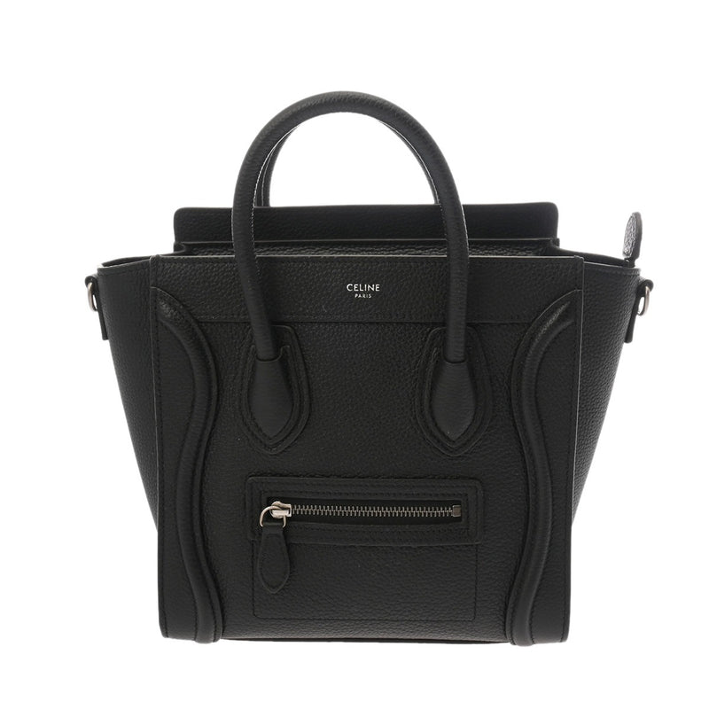 CELINE セリーヌ ラゲージ ナノ 2WAY ブラック 189243 レディース ドラムドカーフ ハンドバッグ Aランク 中古 銀蔵