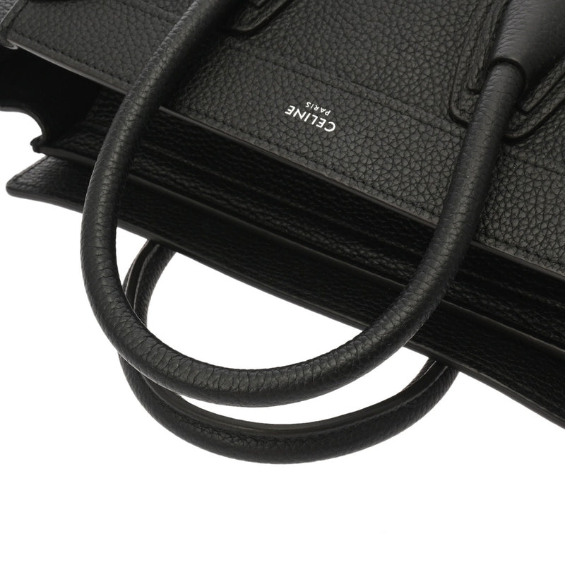 CELINE セリーヌ ラゲージ ナノ 2WAY ブラック 189243 レディース ドラムドカーフ ハンドバッグ Aランク 中古 銀蔵