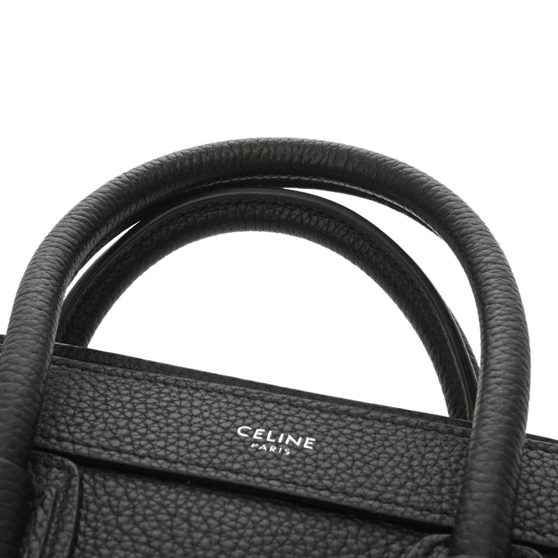 CELINE セリーヌ ラゲージ ナノ 2WAY ブラック 189243 レディース ドラムドカーフ ハンドバッグ Aランク 中古 銀蔵