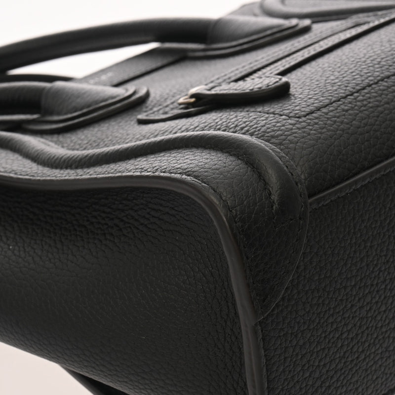 CELINE セリーヌ ラゲージ ナノ 2WAY ブラック 189243 レディース ドラムドカーフ ハンドバッグ Aランク 中古 銀蔵