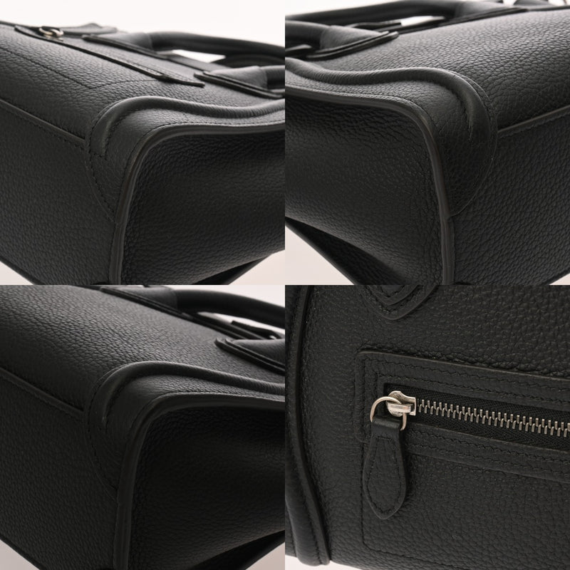 CELINE セリーヌ ラゲージ ナノ 2WAY ブラック 189243 レディース ドラムドカーフ ハンドバッグ Aランク 中古 銀蔵