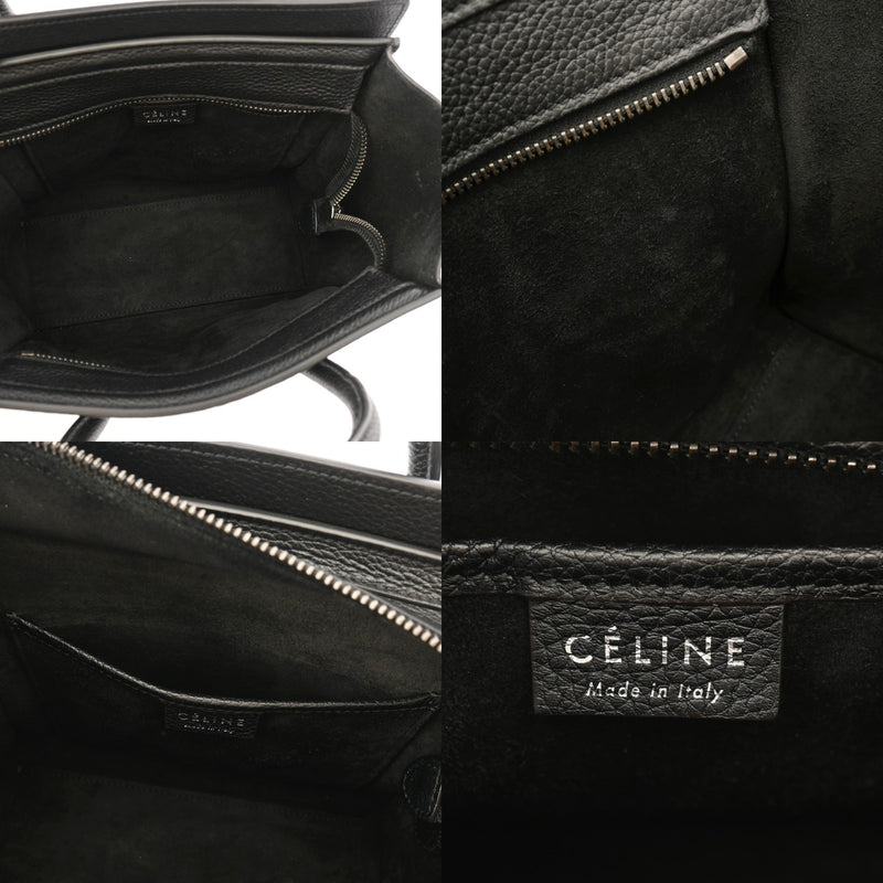CELINE セリーヌ ラゲージ ナノ 2WAY ブラック 189243 レディース ドラムドカーフ ハンドバッグ ABランク 中古 銀蔵