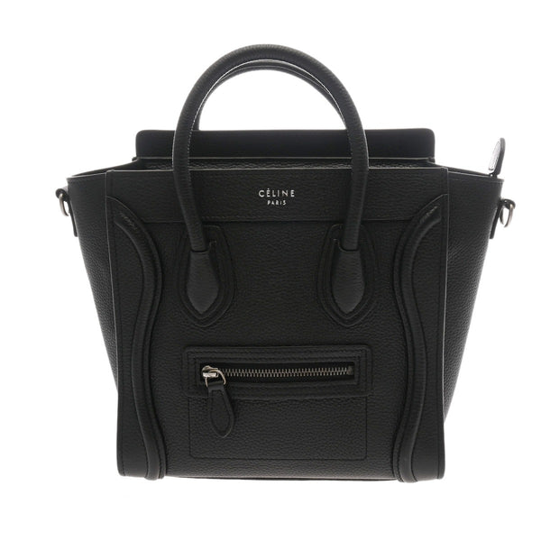 CELINE セリーヌ ラゲージ ナノ 2WAY ブラック 189243 レディース ドラムドカーフ ハンドバッグ ABランク 中古 銀蔵