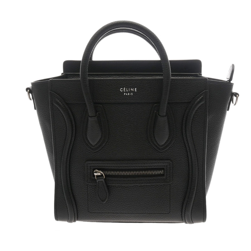 CELINE セリーヌ ラゲージ ナノ 2WAY ブラック 189243 レディース ドラムドカーフ ハンドバッグ ABランク 中古 銀蔵