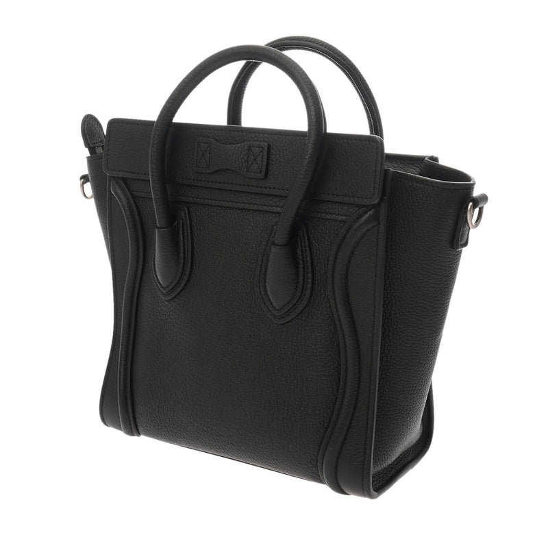 CELINE セリーヌ ラゲージ ナノ 2WAY ブラック 189243 レディース ドラムドカーフ ハンドバッグ ABランク 中古 銀蔵