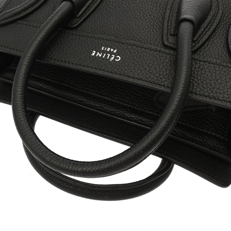 CELINE セリーヌ ラゲージ ナノ 2WAY ブラック 189243 レディース ドラムドカーフ ハンドバッグ ABランク 中古 銀蔵