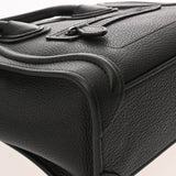 CELINE セリーヌ ラゲージ ナノ 2WAY ブラック 189243 レディース ドラムドカーフ ハンドバッグ ABランク 中古 銀蔵